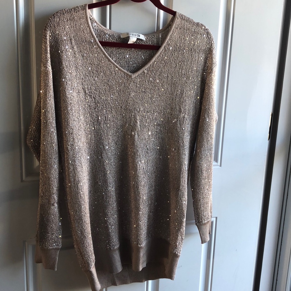 Forever21 Champagne Sequin Sweater